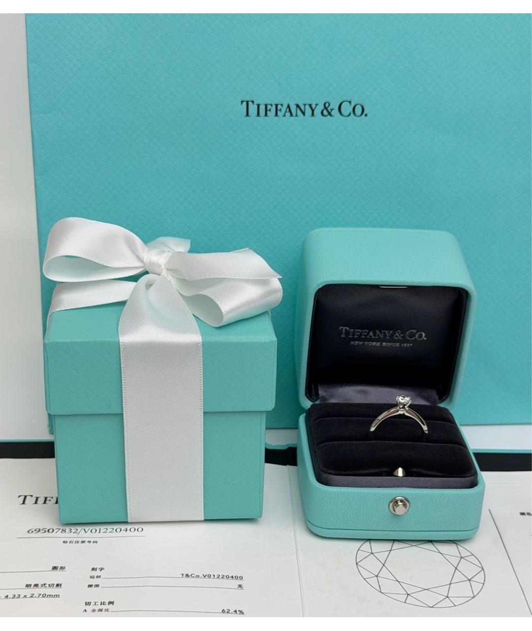 TIFFANY&CO Белое платиновое кольцо, фото 3