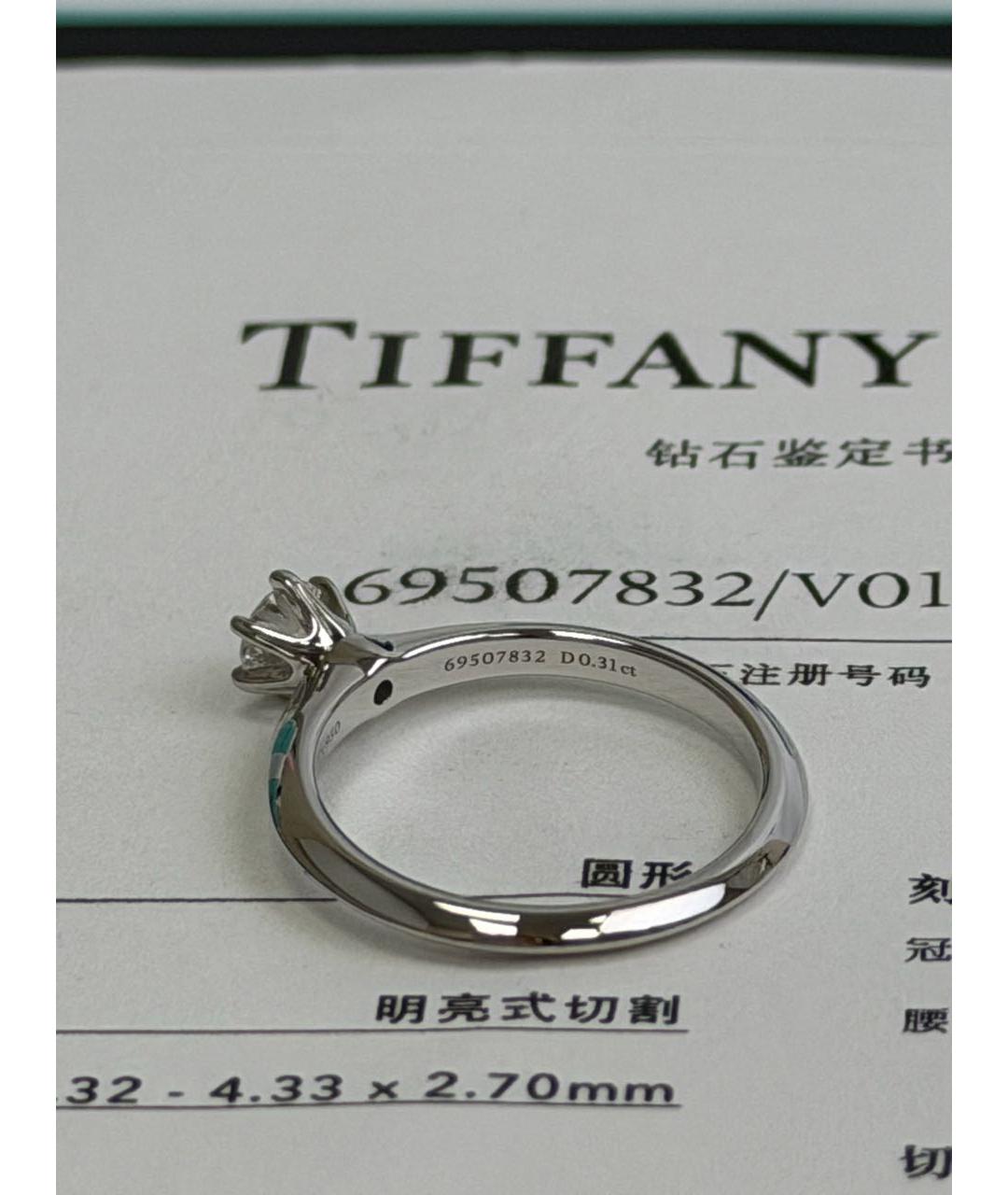 TIFFANY&CO Белое платиновое кольцо, фото 6