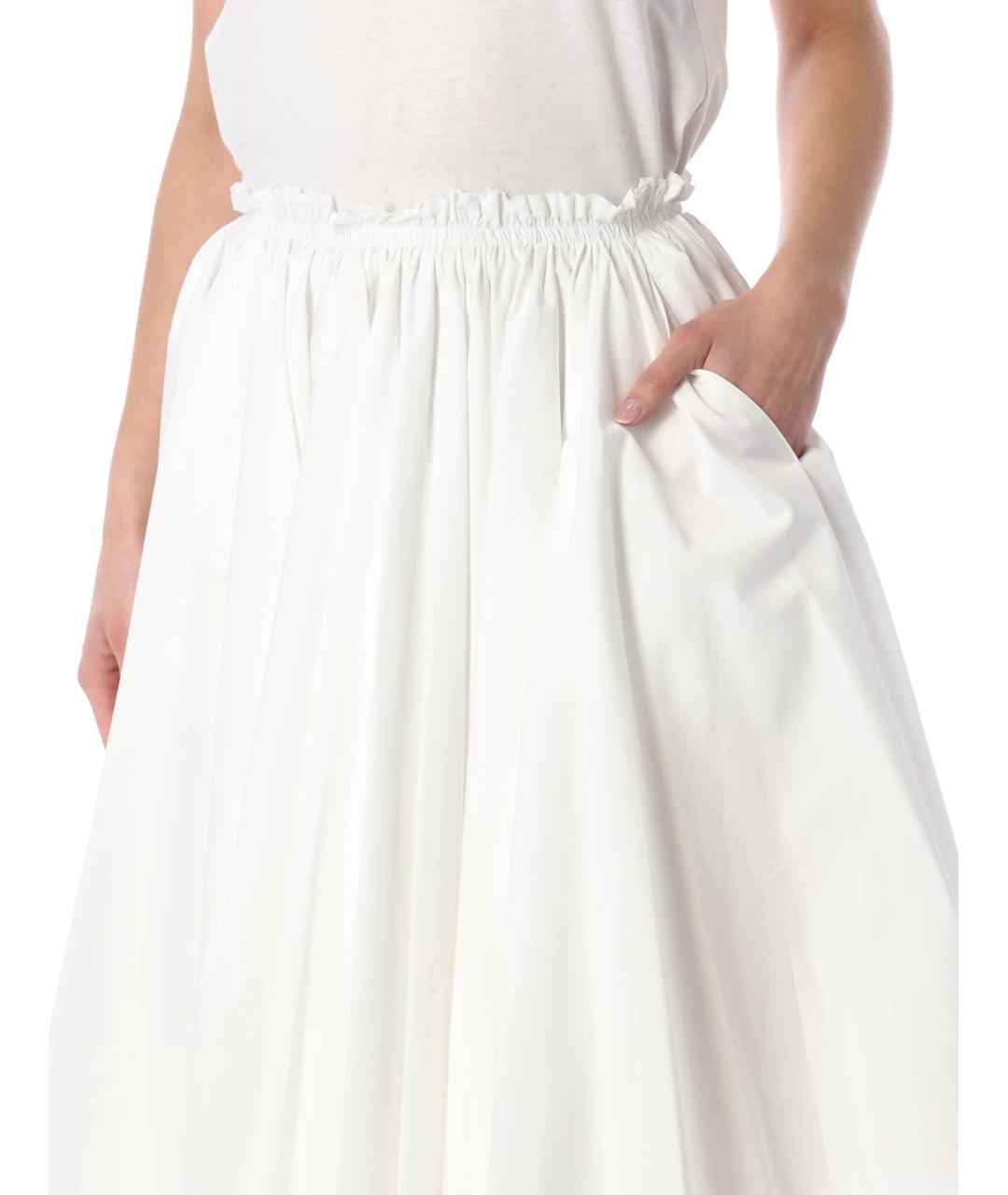 Ami Paris Белая хлопковая юбка миди, фото 3