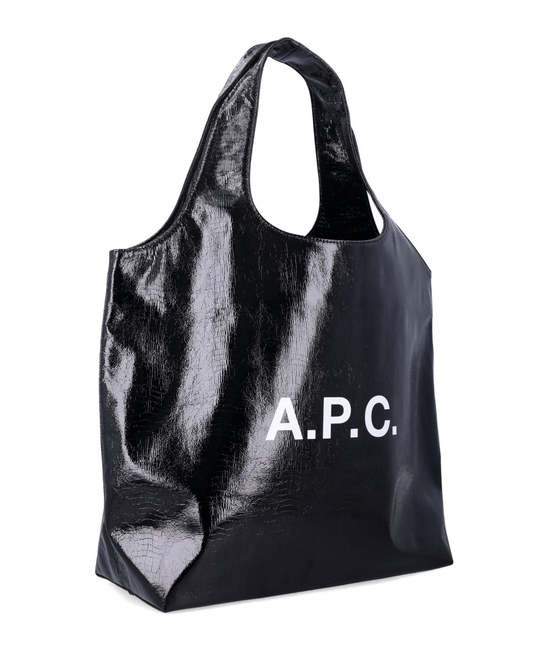 A.P.C. Черная сумка тоут из искусственной кожи, фото 2