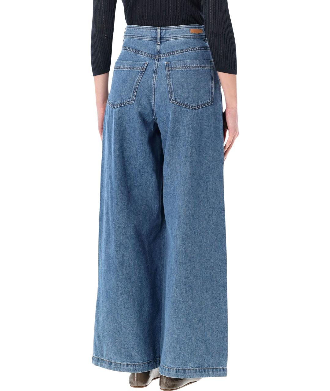 SESSUN Синие хлопковые прямые джинсы, фото 2