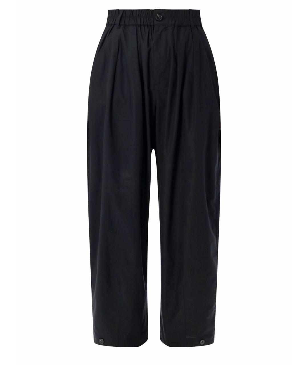 SOEUR Черные хлопковые прямые брюки, фото 1