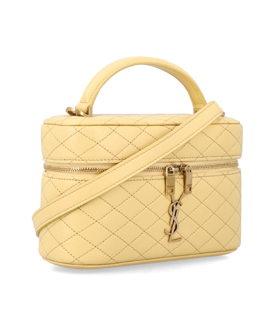 SAINT LAURENT Желтая кожаная сумка через плечо, фото 2