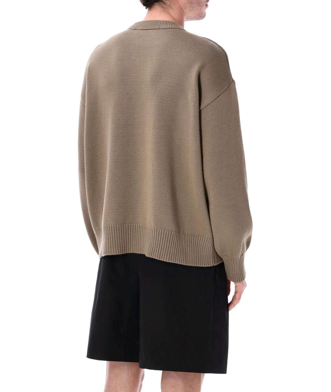 Ami Paris Бежевый шерстяной джемпер / свитер, фото 2