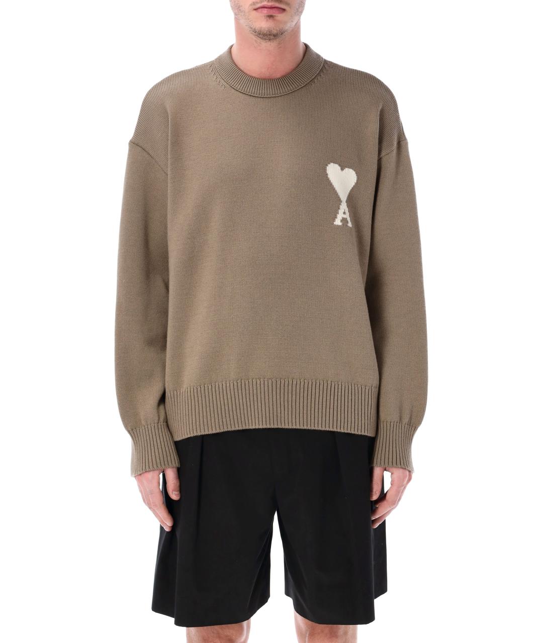 Ami Paris Бежевый шерстяной джемпер / свитер, фото 1