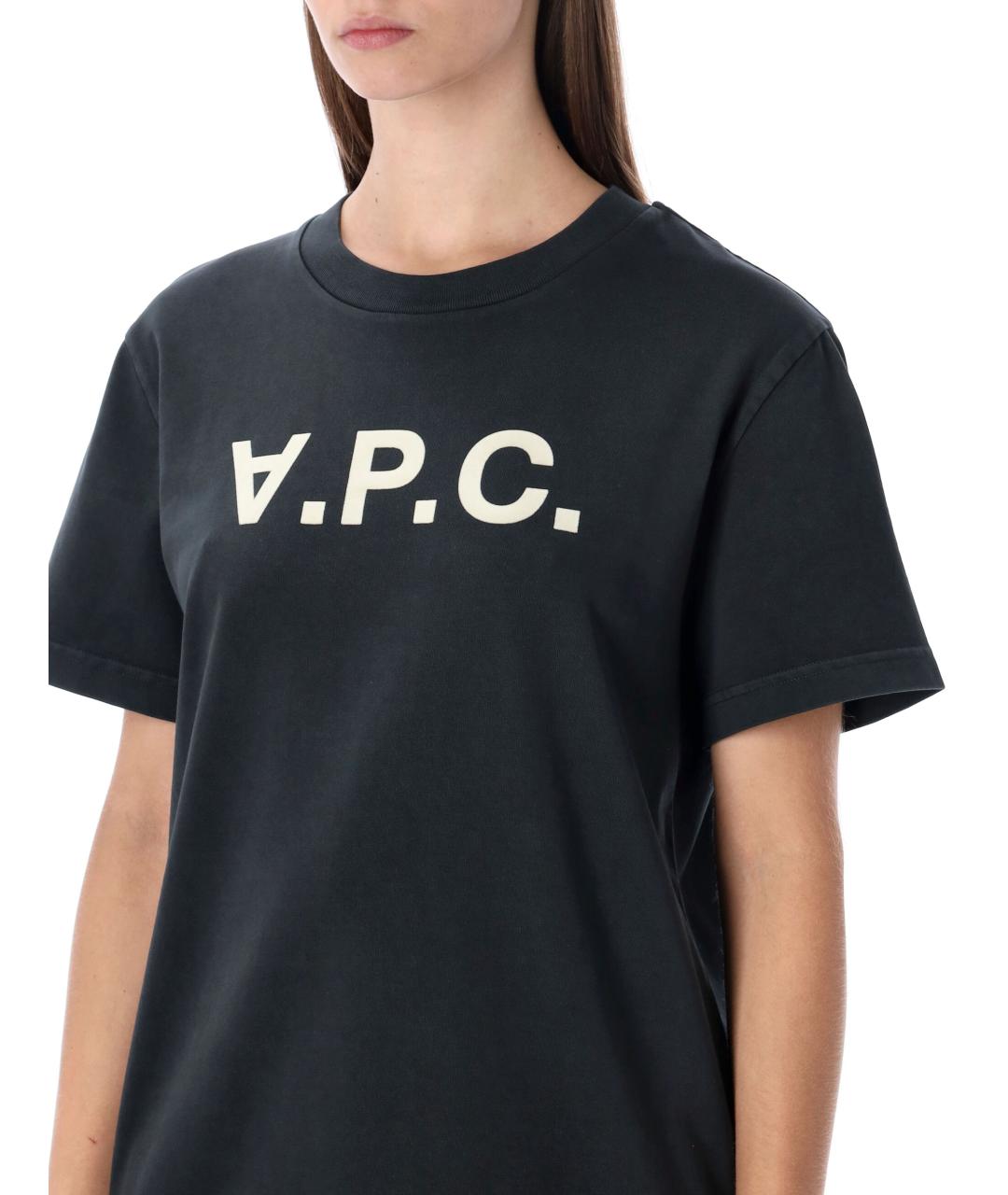 A.P.C. Антрацитовая хлопковая футболка, фото 3