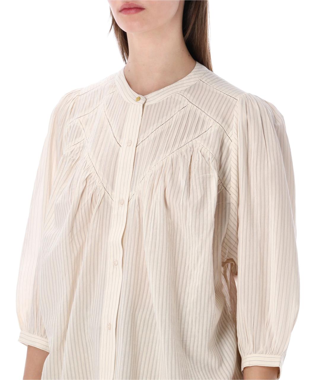 SESSUN Бежевая вискозная рубашка, фото 3