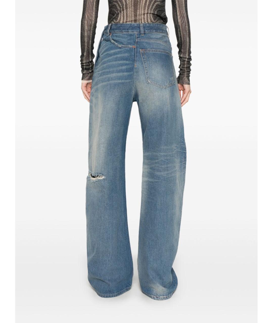 MM6 MAISON MARGIELA Синие хлопковые прямые джинсы, фото 5