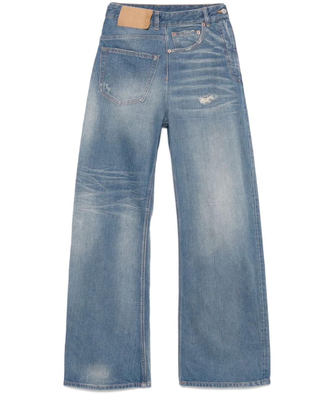 MM6 MAISON MARGIELA Синие хлопковые прямые джинсы, фото 1