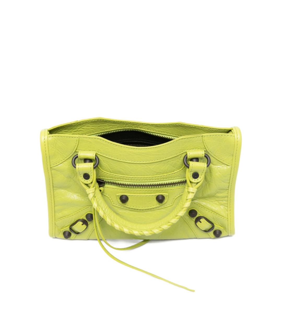 BALENCIAGA Зеленая кожаная сумка с короткими ручками, фото 2