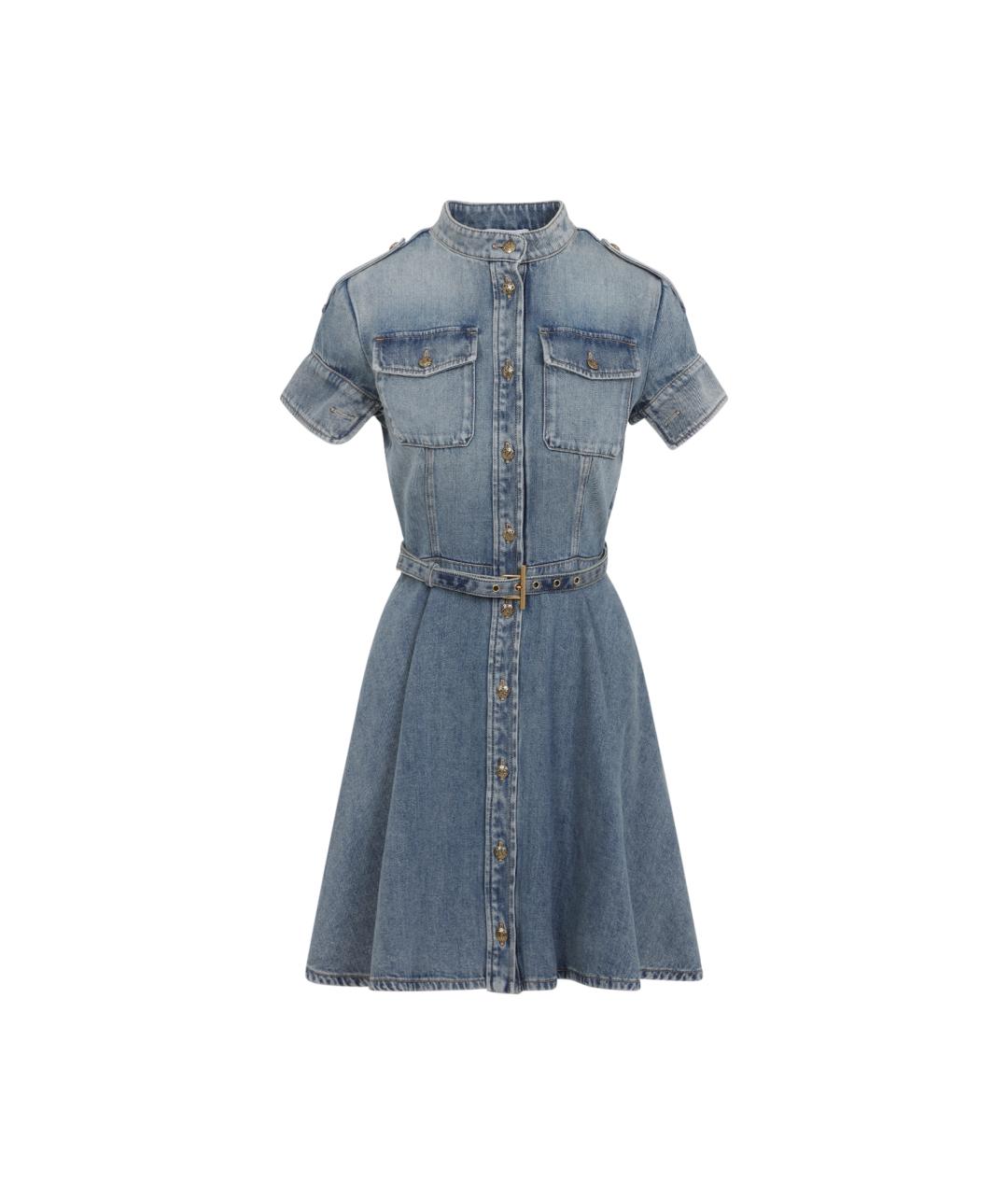 ALEXANDER MCQUEEN Синее хлопковое повседневное платье, фото 1