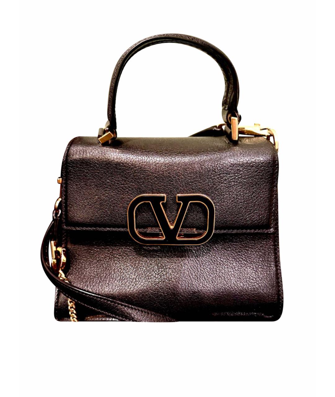 VALENTINO Черная кожаная сумка через плечо, фото 1