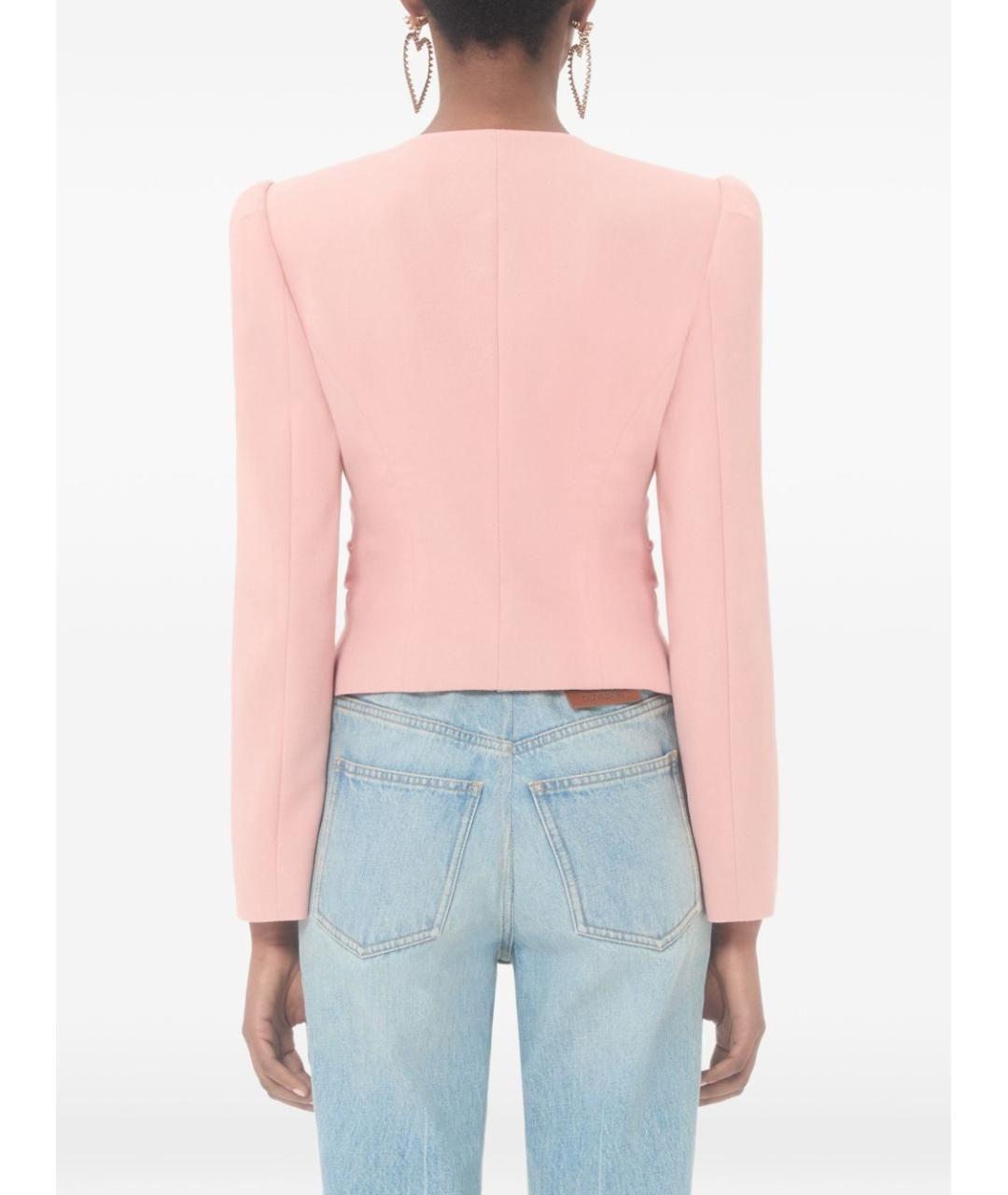VALENTINO Розовый шерстяной жакет/пиджак, фото 2