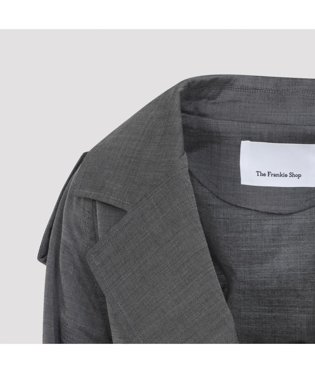 THE FRANKIE SHOP Серый шерстяной тренч/плащ, фото 3