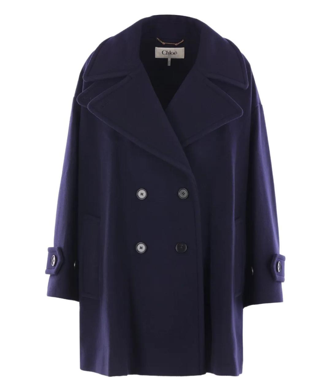 CHLOE Синее шерстяное пальто, фото 1