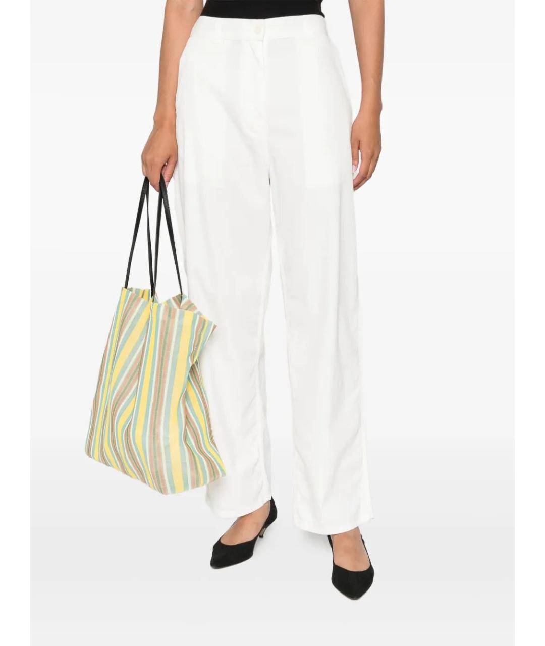 THE ROW Белые хлопковые прямые брюки, фото 2