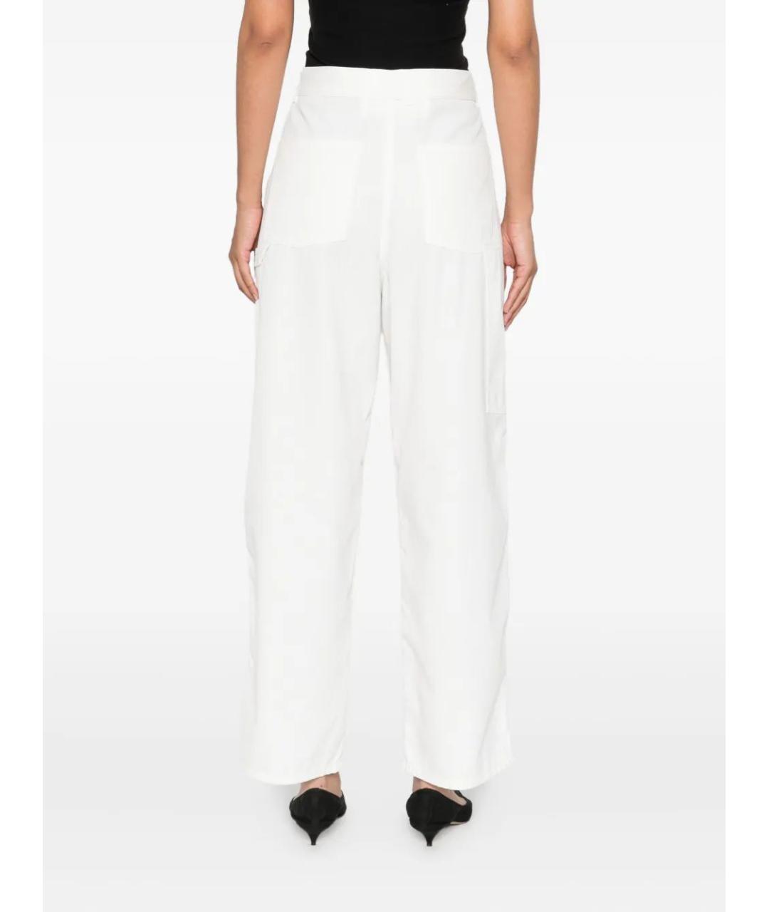 THE ROW Белые хлопковые прямые брюки, фото 4