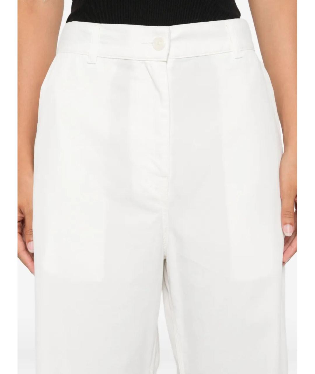 THE ROW Белые хлопковые прямые брюки, фото 5