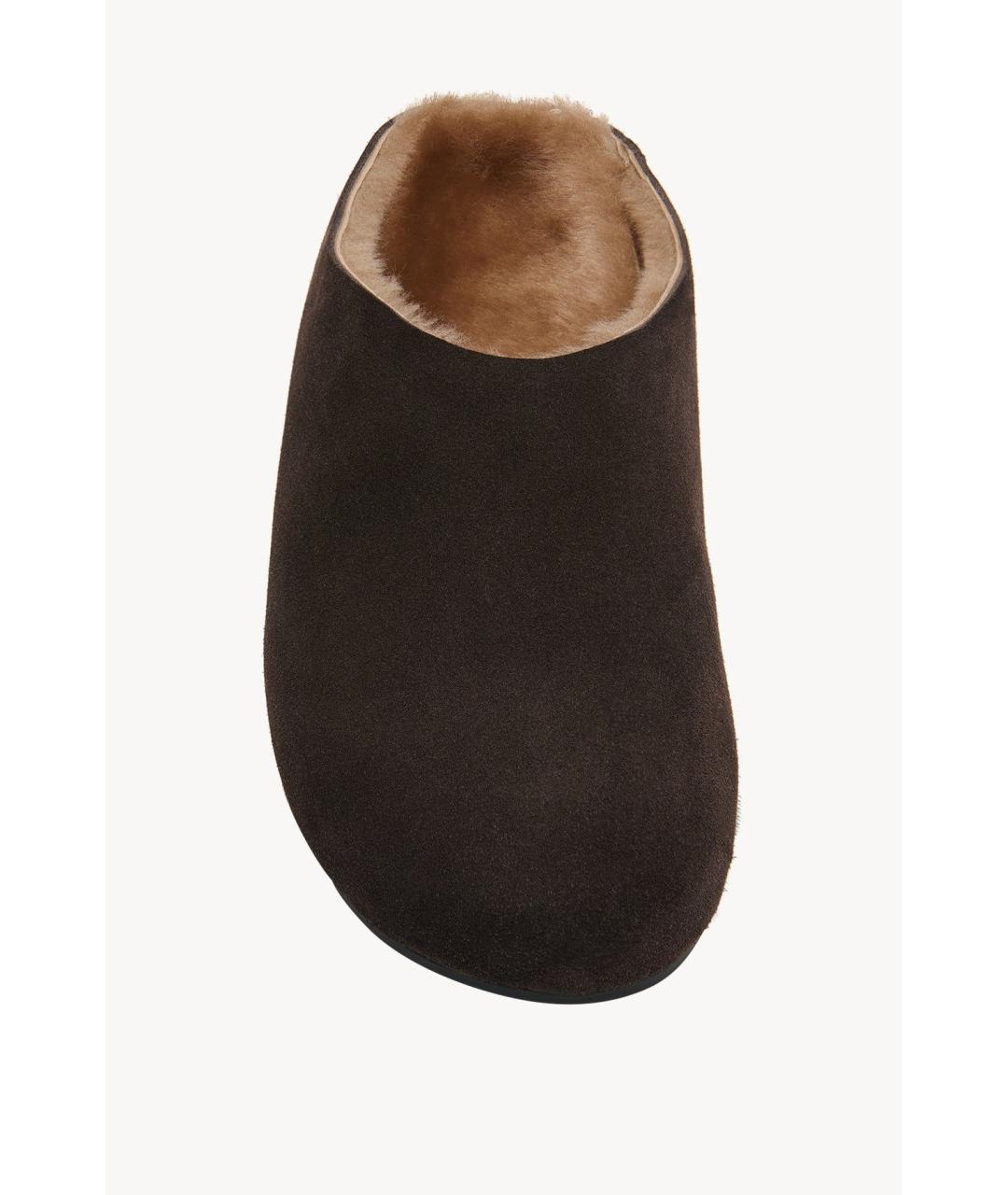 THE ROW Коричневые замшевые сабо, фото 3