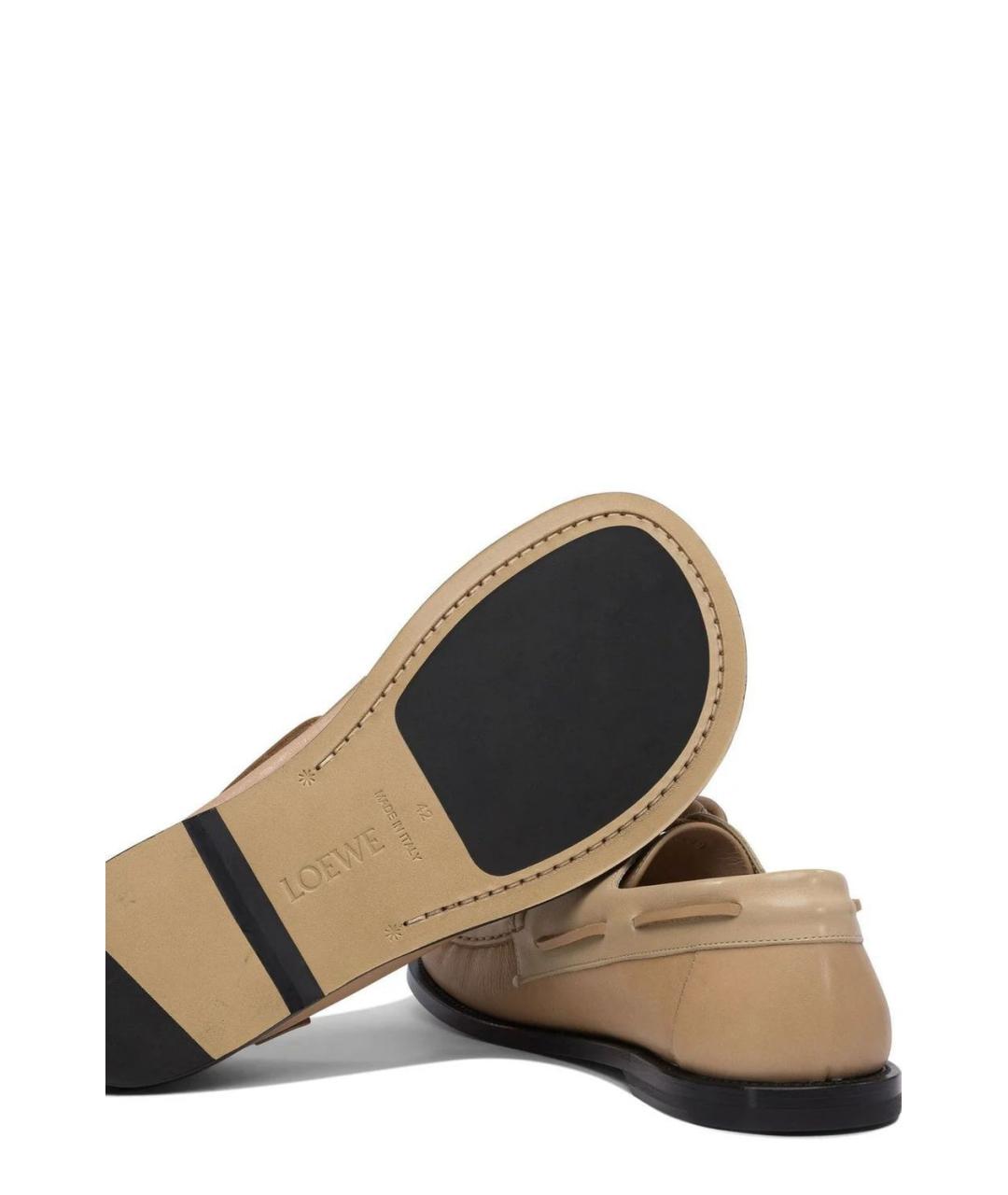 LOEWE Бежевые кожаные лоферы, фото 5