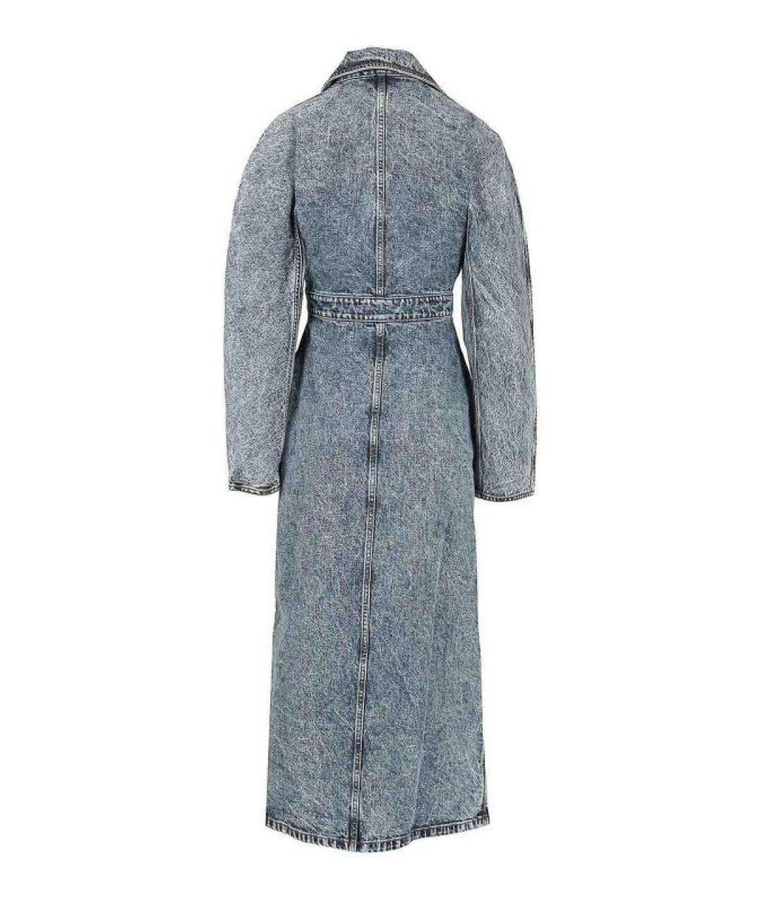 ALAIA Голубой хлопковый тренч/плащ, фото 2