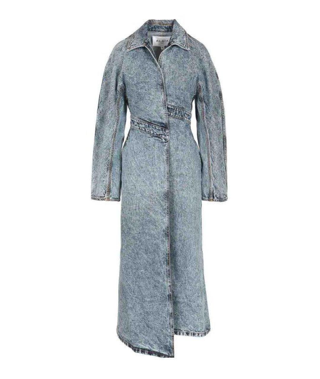 ALAIA Голубой хлопковый тренч/плащ, фото 1