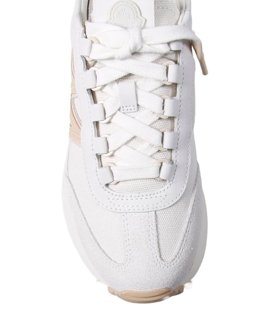 MONCLER Белые текстильные кроссовки, фото 4