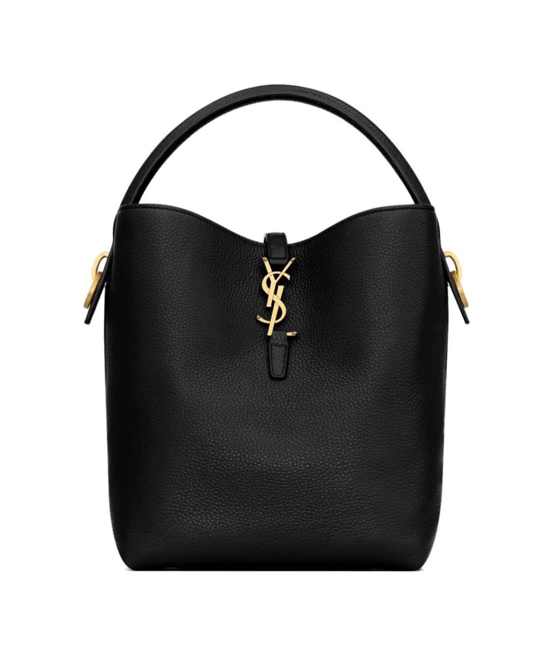 SAINT LAURENT Черная кожаная сумка через плечо, фото 5