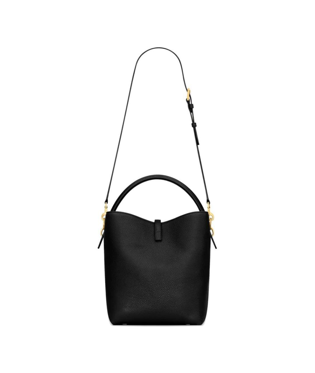 SAINT LAURENT Черная кожаная сумка через плечо, фото 2