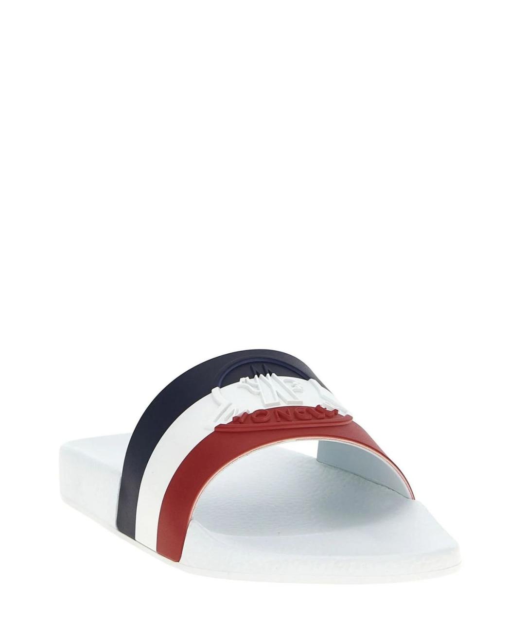 MONCLER Белые резиновые шлепанцы, фото 2
