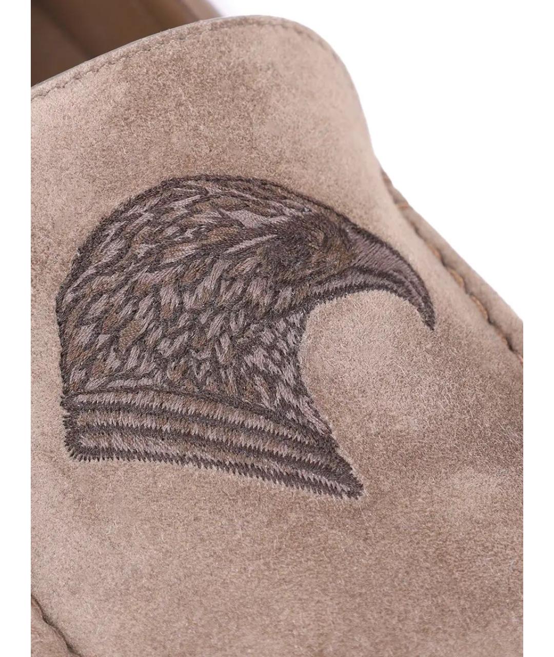 STEFANO RICCI Бежевые замшевые мокасины, фото 4