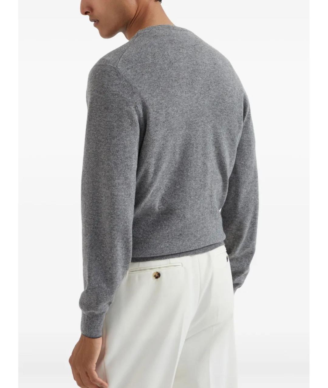 BRUNELLO CUCINELLI Серый кашемировый джемпер / свитер, фото 5