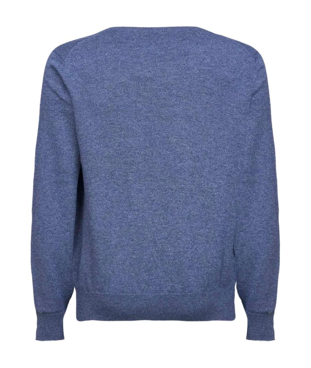 BRUNELLO CUCINELLI Синий кашемировый джемпер / свитер, фото 2