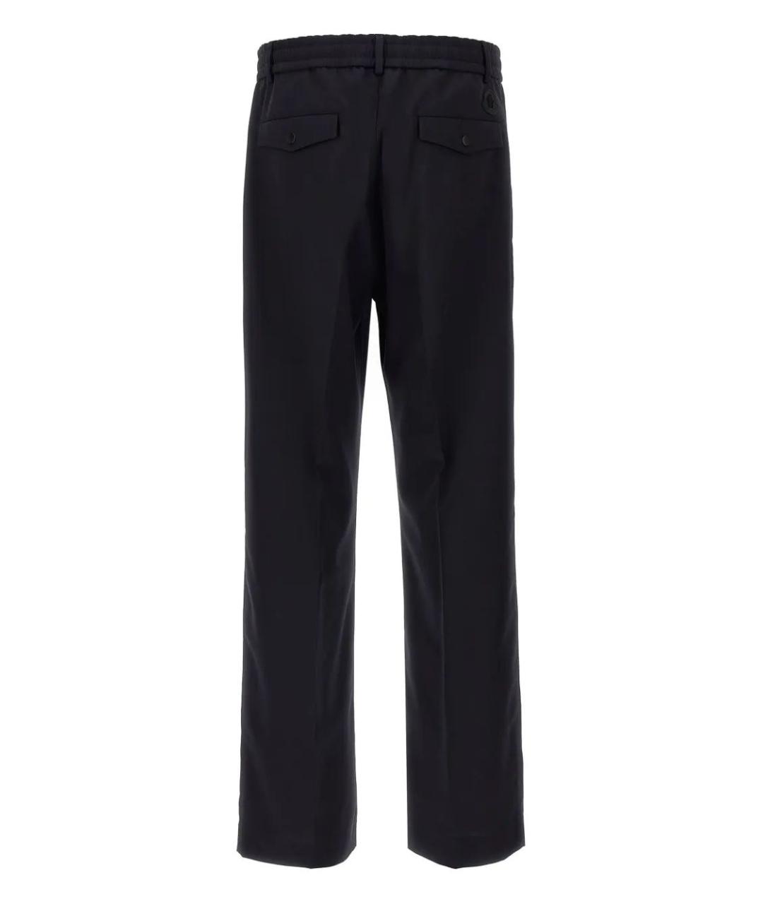 MONCLER Синие шерстяные повседневные брюки, фото 2