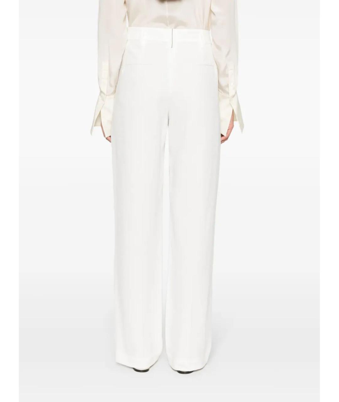 BRUNELLO CUCINELLI Белые хлопковые прямые брюки, фото 4