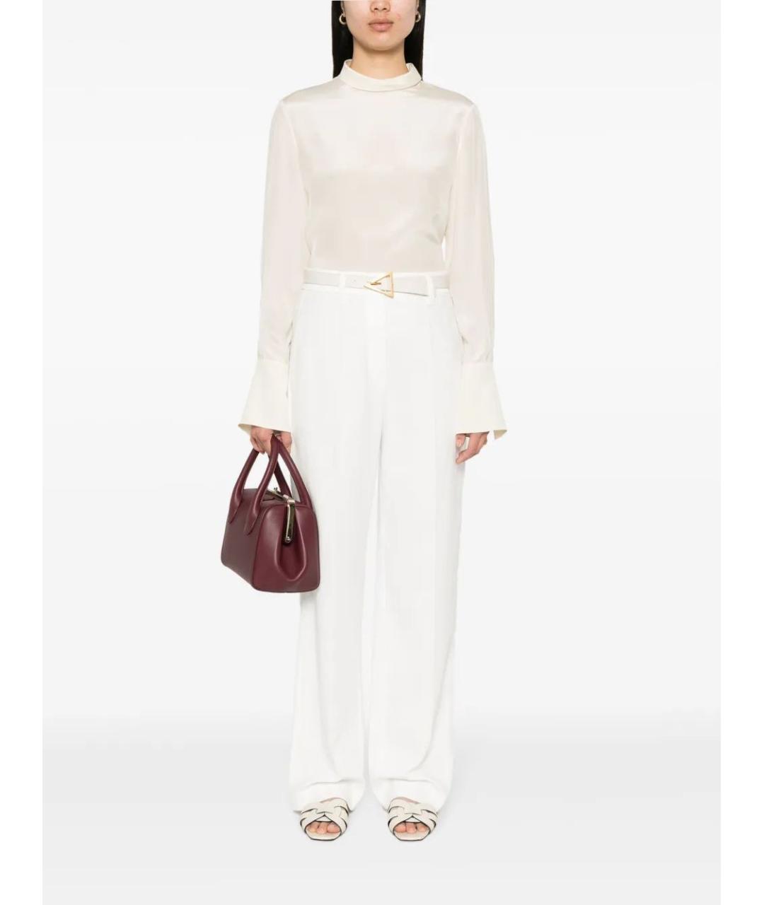 BRUNELLO CUCINELLI Белые хлопковые прямые брюки, фото 2