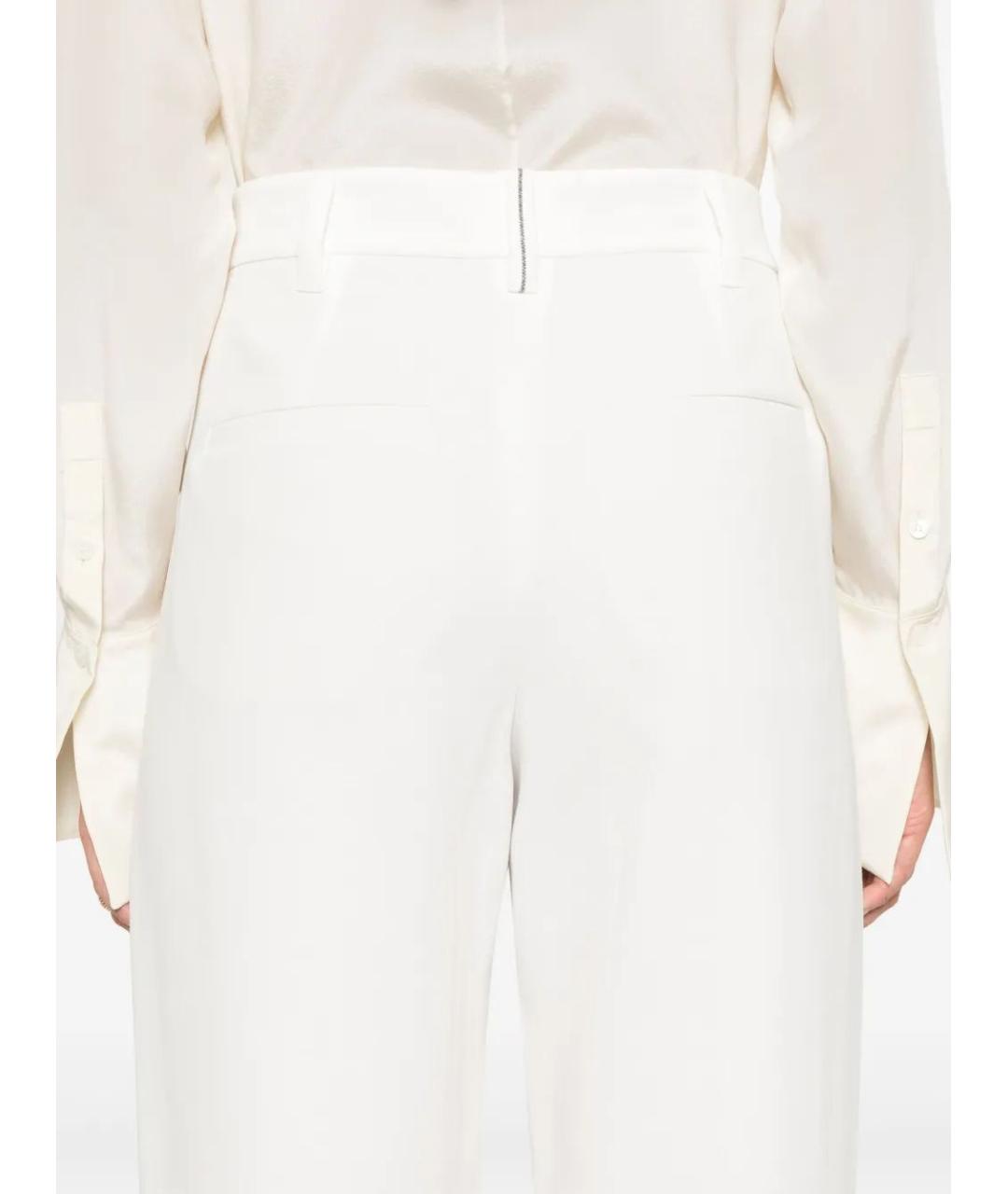 BRUNELLO CUCINELLI Белые хлопковые прямые брюки, фото 5