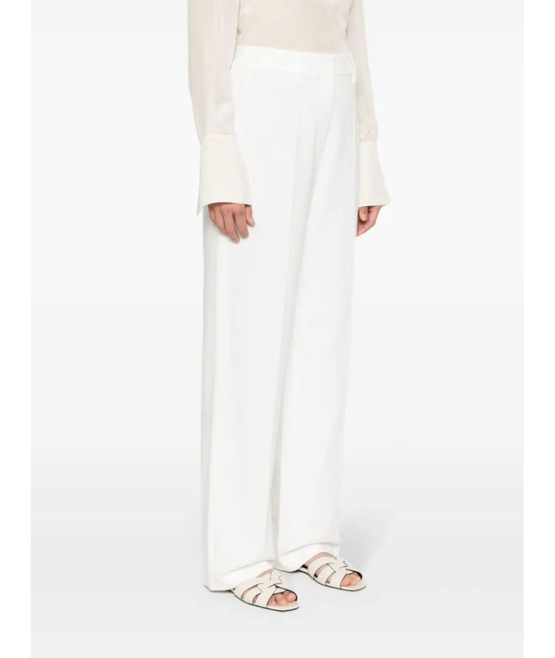 BRUNELLO CUCINELLI Белые хлопковые прямые брюки, фото 3