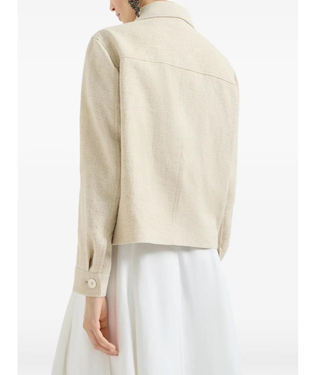 BRUNELLO CUCINELLI Бежевая льняная куртка, фото 3
