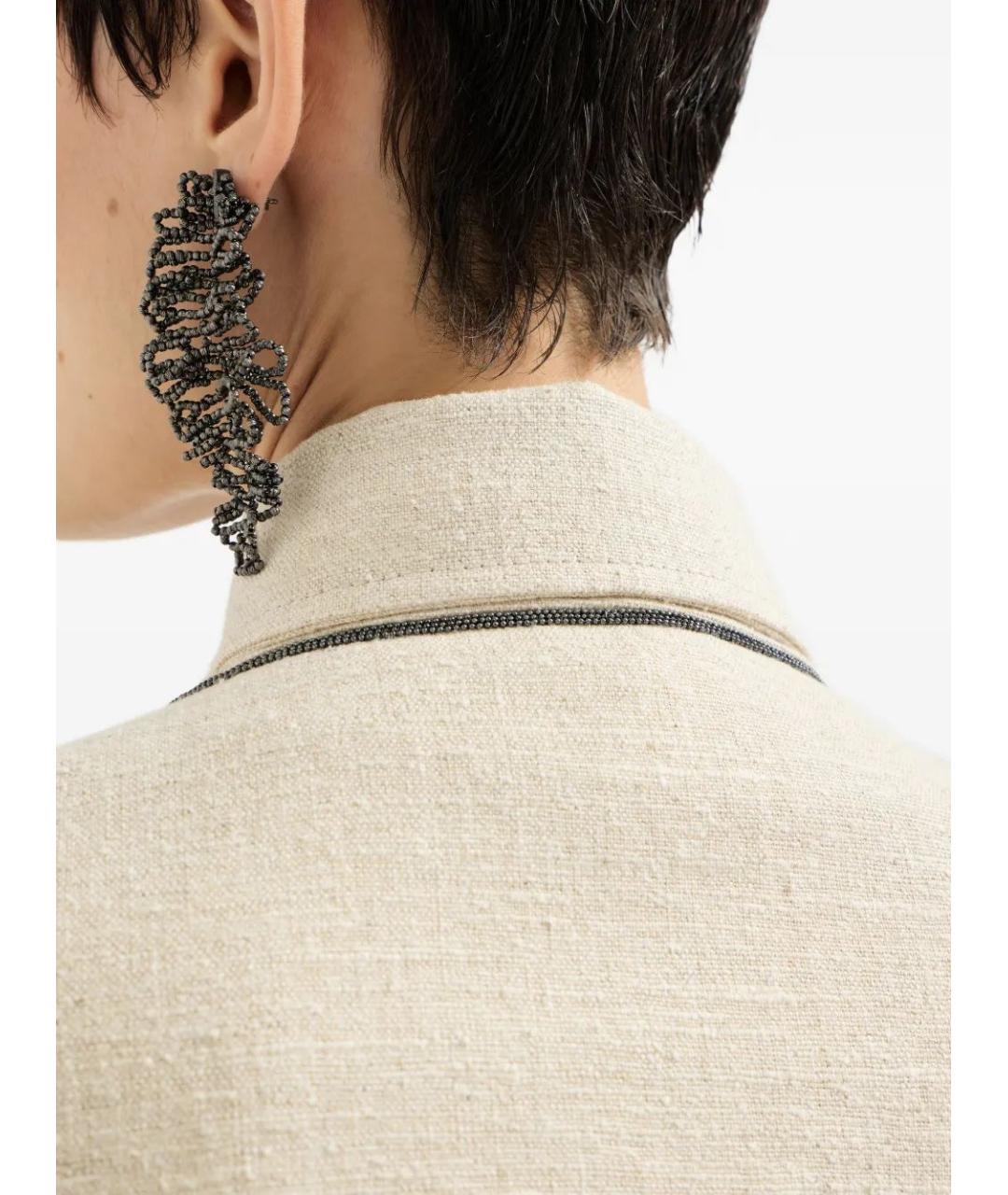 BRUNELLO CUCINELLI Бежевая льняная куртка, фото 4