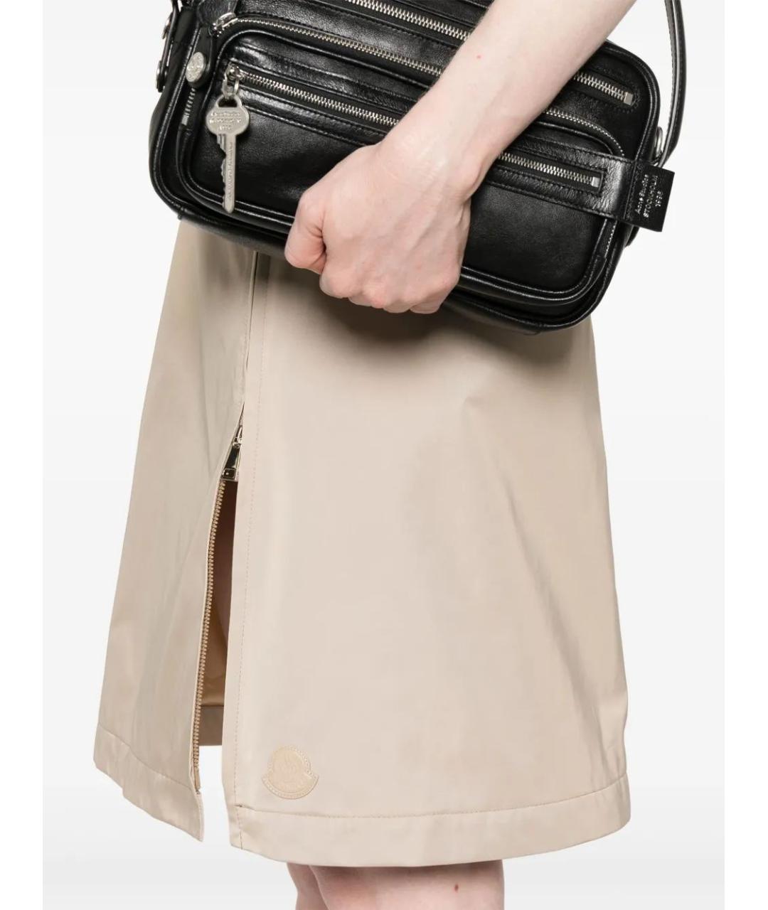 MONCLER Бежевая хлопковая юбка миди, фото 5