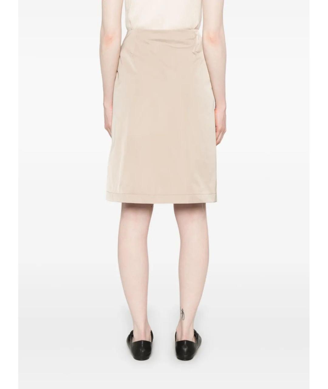 MONCLER Бежевая хлопковая юбка миди, фото 4