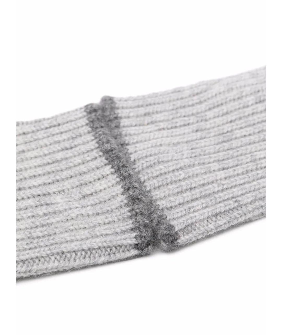 BRUNELLO CUCINELLI Серые кашемировые перчатки, фото 2