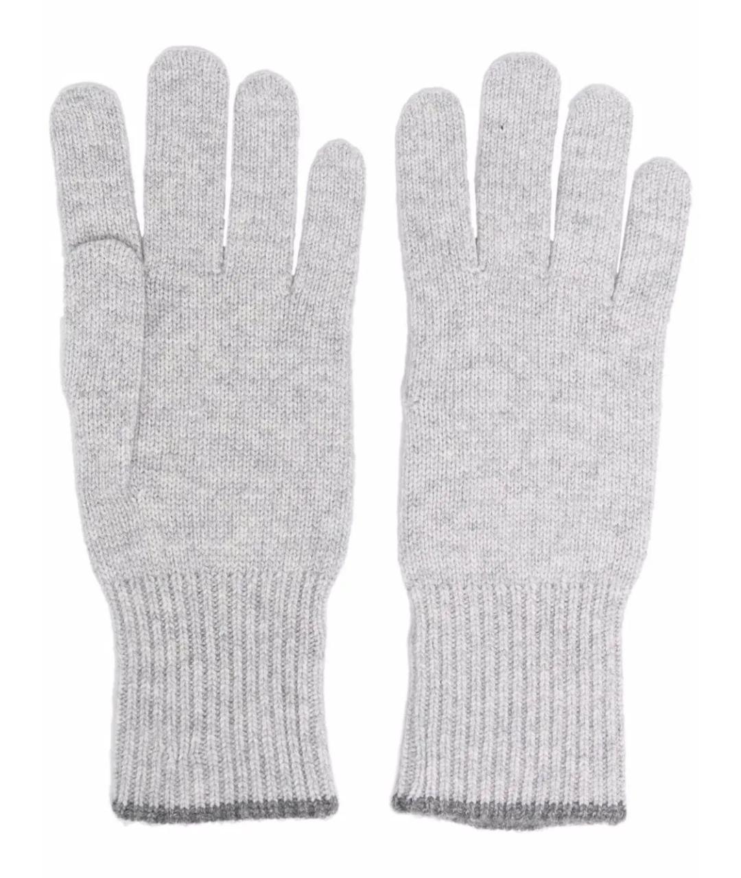BRUNELLO CUCINELLI Серые кашемировые перчатки, фото 1