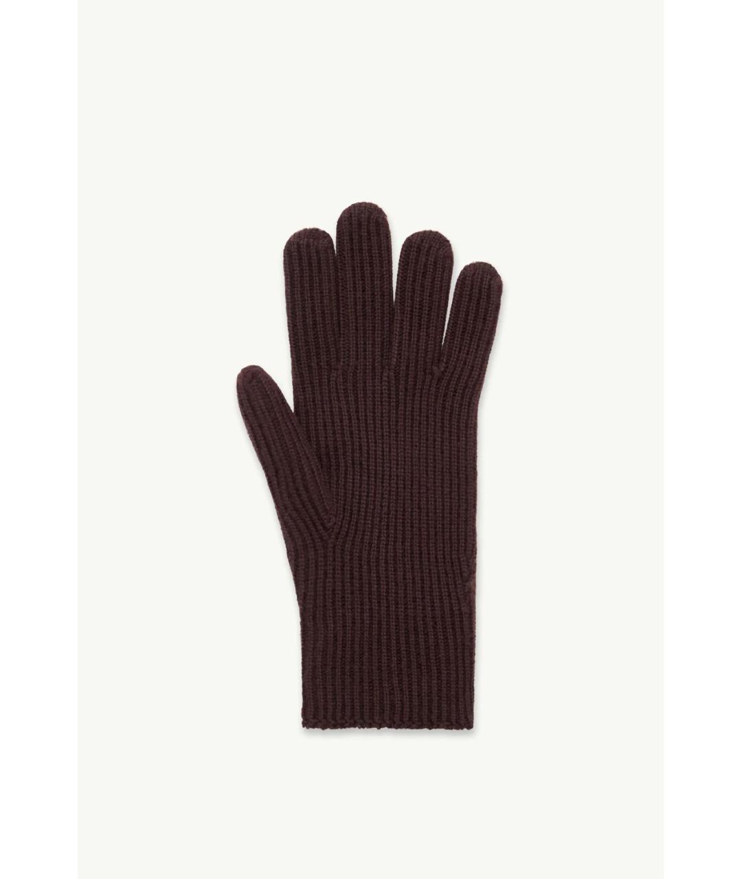 MONCLER Коричневые шерстяные перчатки, фото 3
