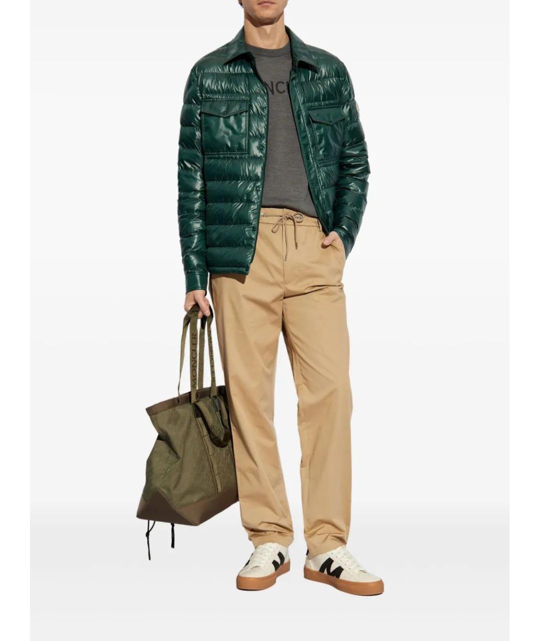 MONCLER Бежевые хлопковые повседневные брюки, фото 2