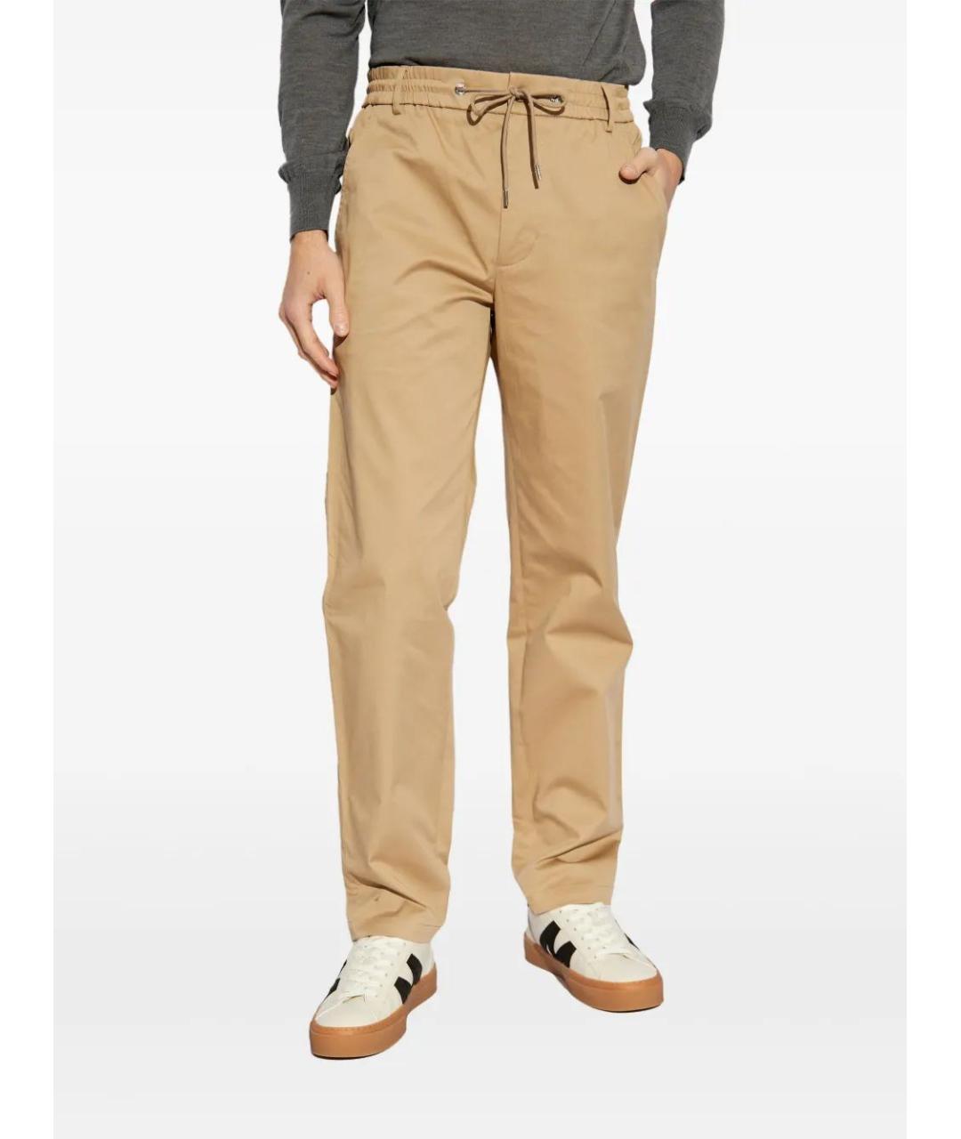 MONCLER Бежевые хлопковые повседневные брюки, фото 3