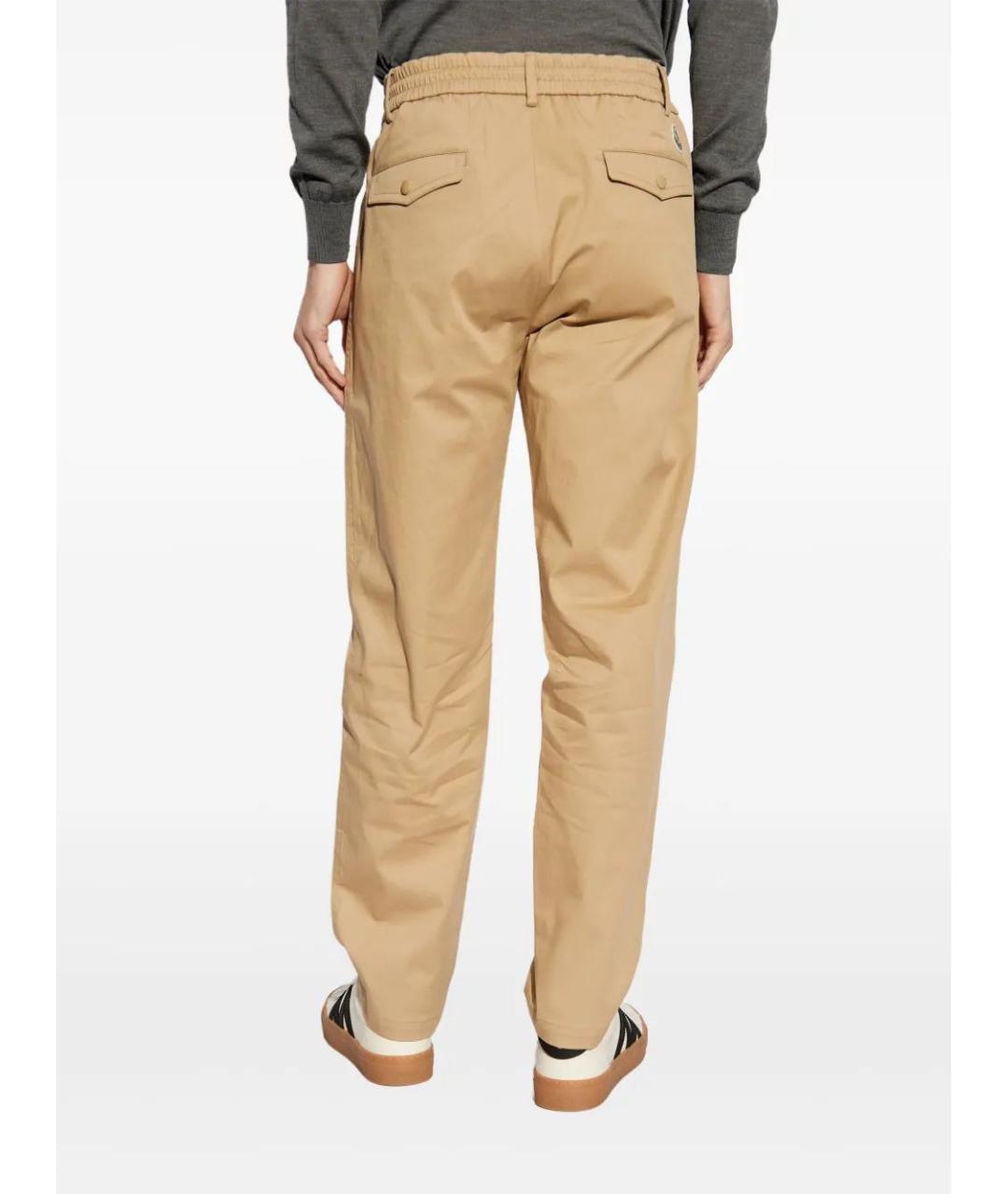 MONCLER Бежевые хлопковые повседневные брюки, фото 4