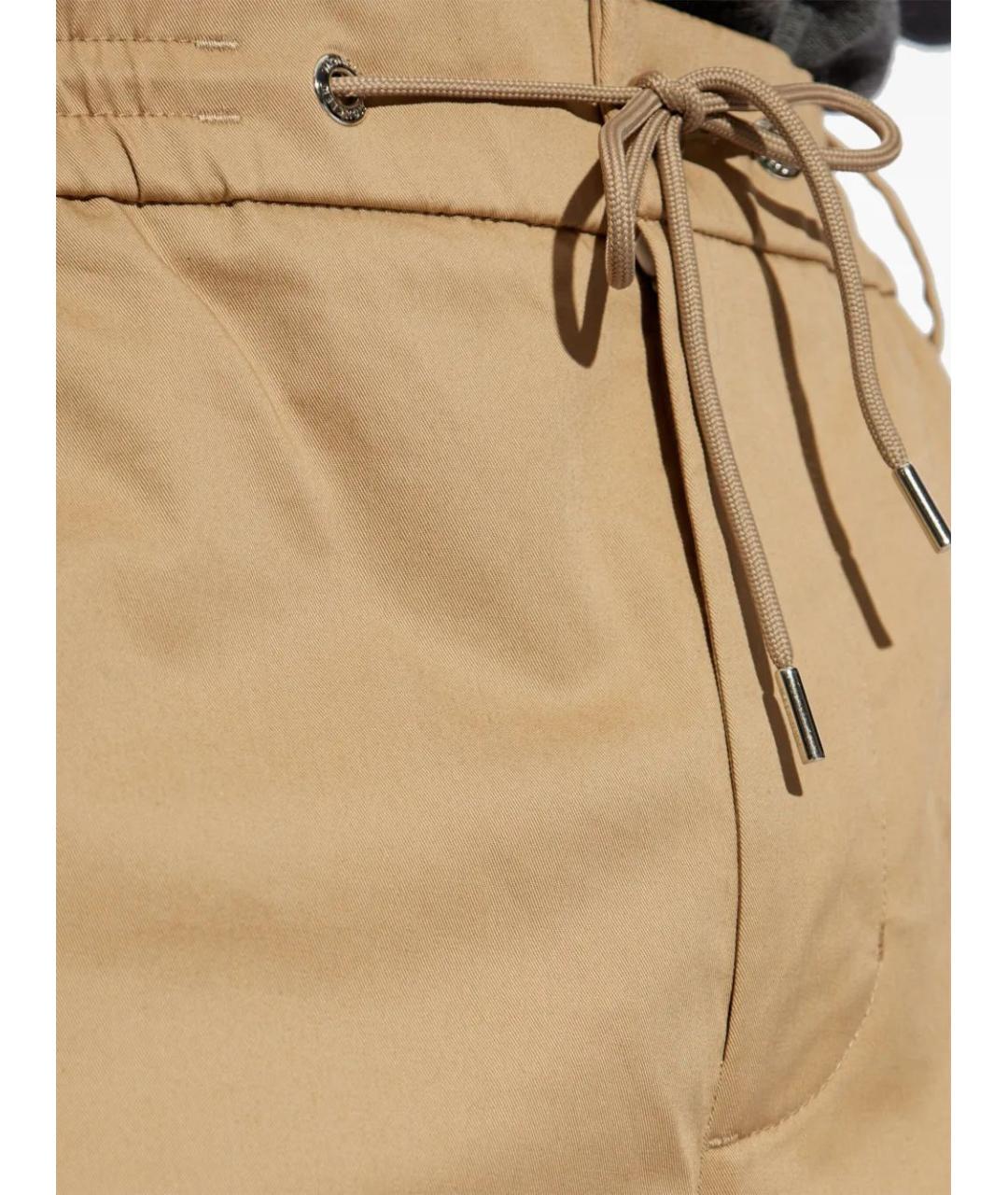 MONCLER Бежевые хлопковые повседневные брюки, фото 5