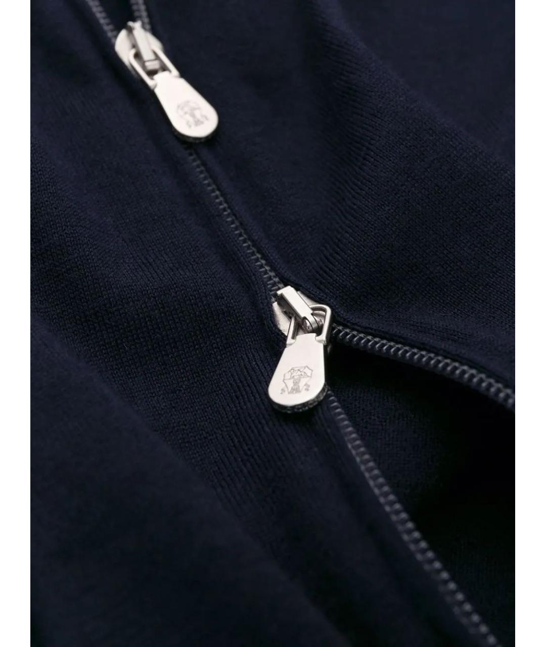 BRUNELLO CUCINELLI Синий кашемировый кардиган, фото 5